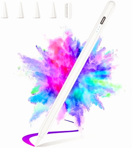 a white stylus with colorful powder explosion