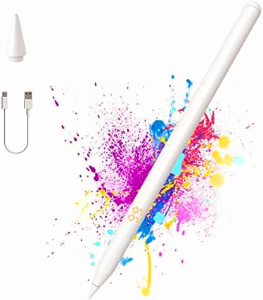 a white pencil with colorful paint splashes